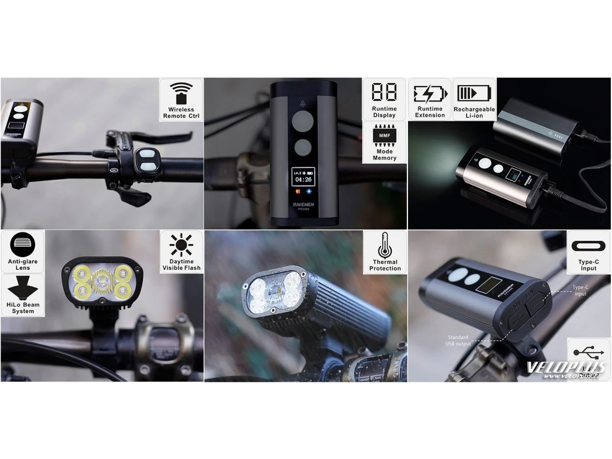 Front light RAVEMEN PR2400 lms USB