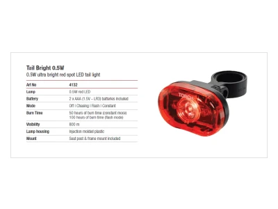 Rear light Torch Tail Bright 0.5W