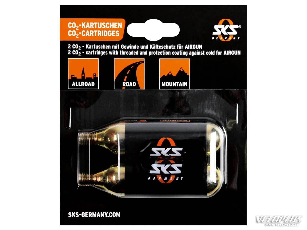 Co2 24g cartridges XL set of 2pcs threaded, for SKS Airbuster/Airgun