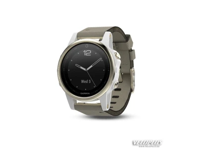 GPS spordikell Garmin fenix 5S Sapphire šampanjavärvi nahkrihmaga
