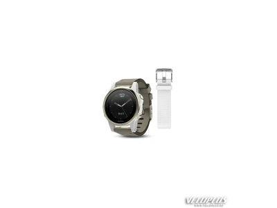 GPS spordikell Garmin fenix 5S Sapphire šampanjavärvi nahkrihmaga