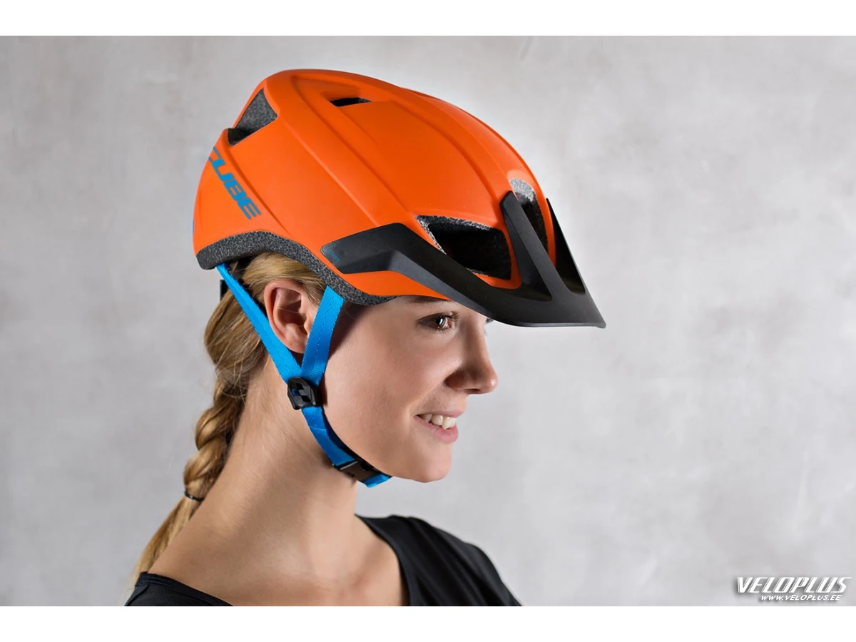 Cube Helmet CMPT orange blue S M 53 57cm Veloplus