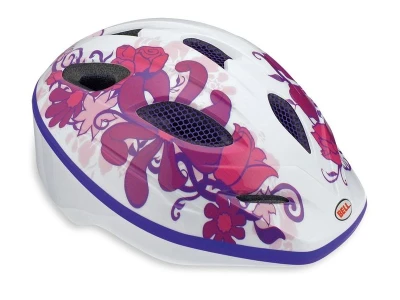 Lastekiiver Bell Dart valge/lilla lilledega 50-54cm