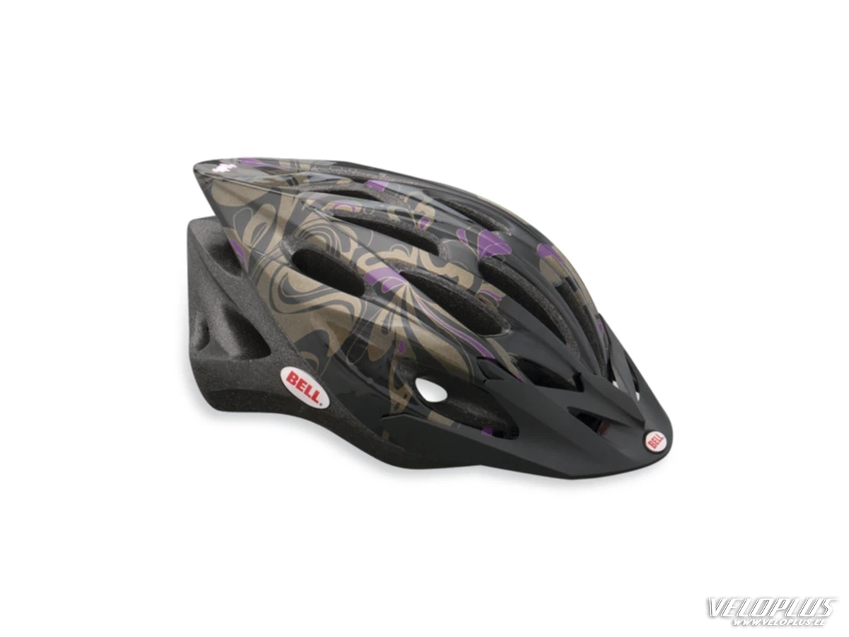 Helmet Bell Vela Black/Gold Flower Onesize/50-57cm