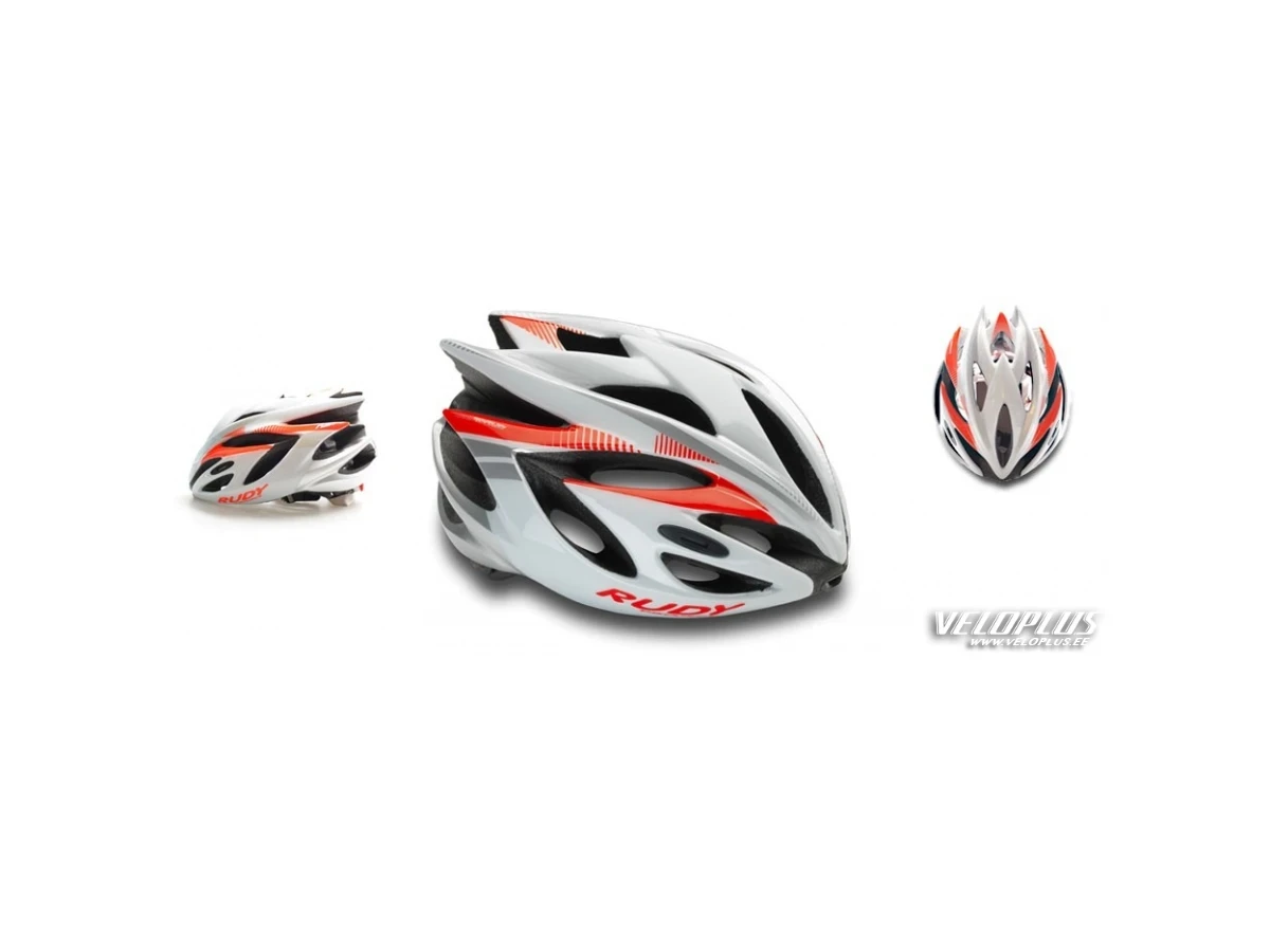 HELMET RUSH WHITE/RED FLUO SHINY L