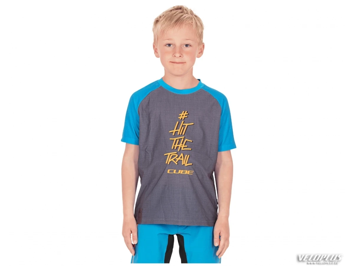 CUBE JUNIOR Jersey S/S grey´n´blue-S (110/116)
