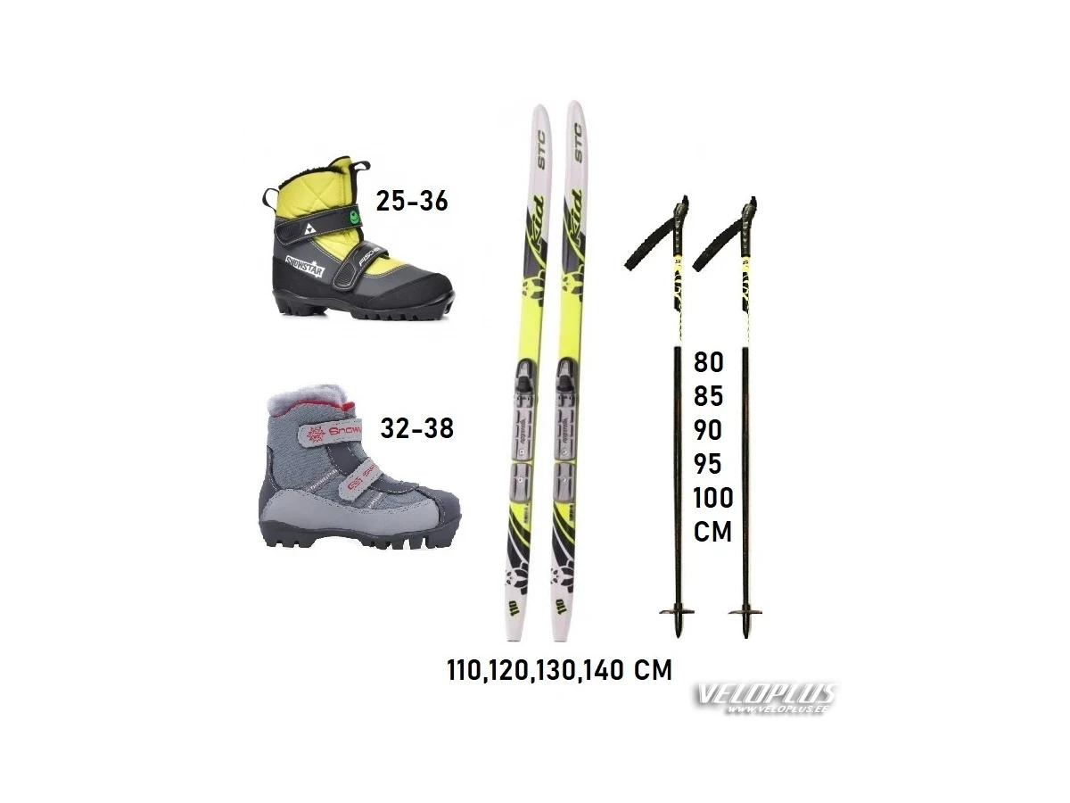 Laste suusakomplekt STC KID STEP 100-140cm Fischer saabastega
