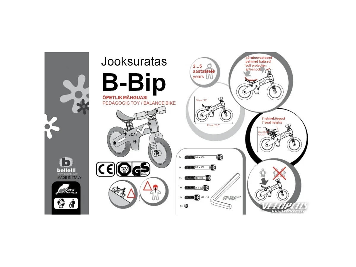 Running bike Bellelli B-BIP beige