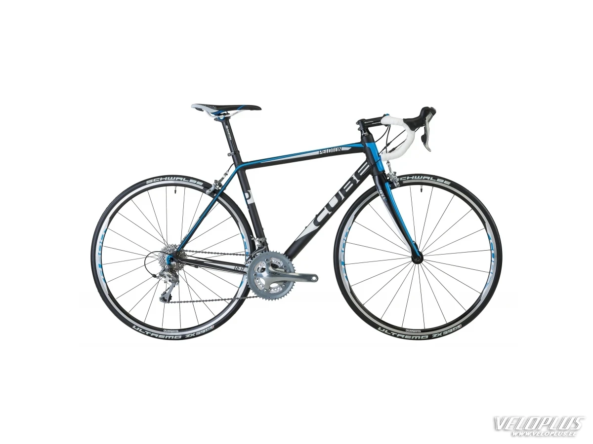 Bike Cube Peloton Pro 3-fach black anodized blue print 56 cm