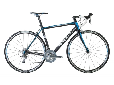 Bike Cube Peloton Pro 3-fach black anodized blue print 56 cm