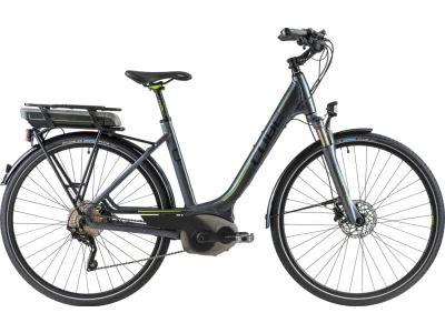 Electric Bike Touring Hybrid 54cm E anthrazit-black-green