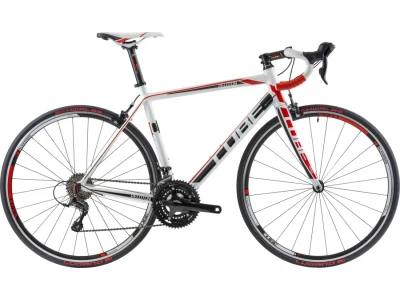 Bike Cube Peloton 56cm white red print - Veloplus