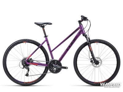 Polkupyörä Cube Curve Pro violetti musta punainen lady 54 cm