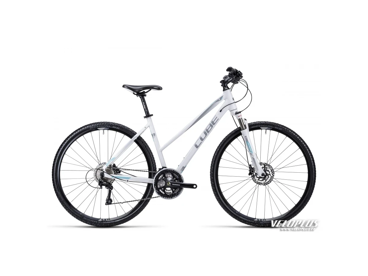 Polkupyörä Cube Cross valkoinen hopea iceblue lady 50 cm