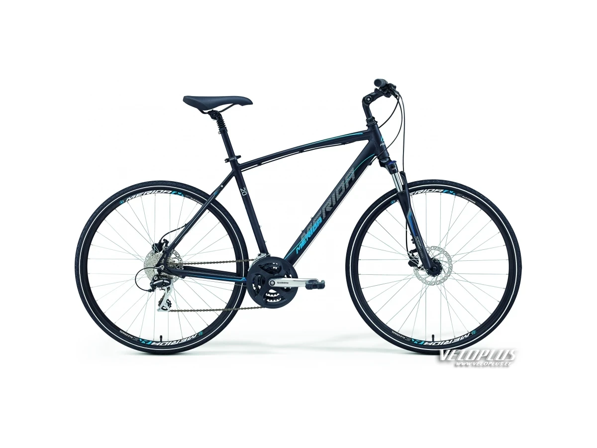 Bike Merida Crossway 20-D 44cm matt black-blue-gr Veloplus