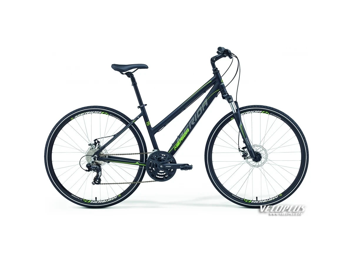 Bike Merida Crossway 15-Md 57cm Lady matt black-green-grey