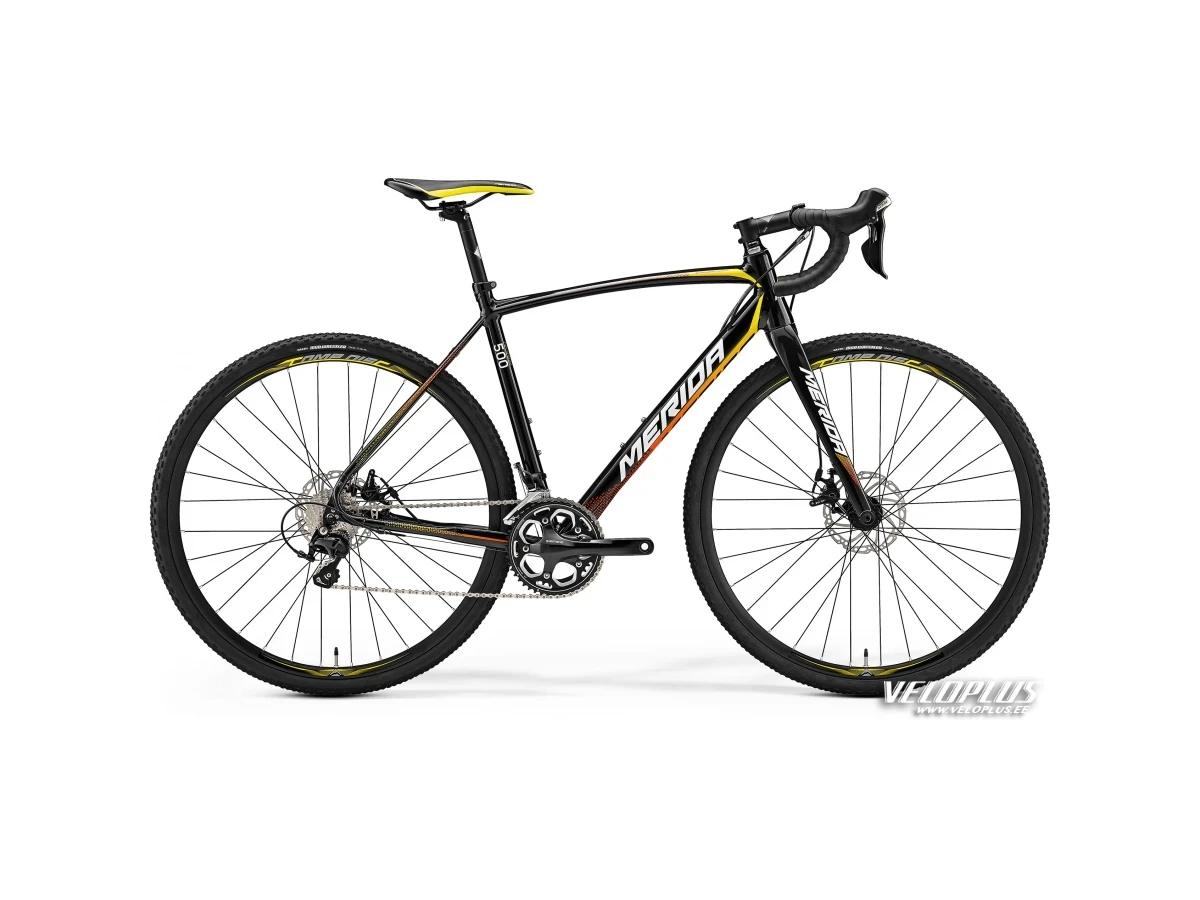 Ratas Merida Cyclo Cross 500 XL(59) metallik must-kollane-punane