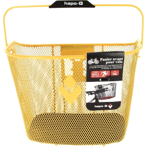 FRONT BASKET HAPO-G YELLOW WITH BRACKET QUICK RELEASE