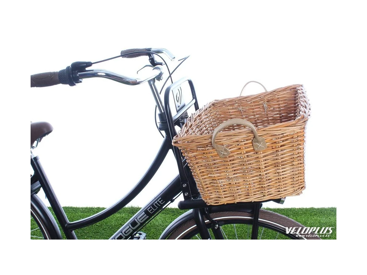 Pyöräkori BASIL PORTLAND CLASSIC RATTAN ruskea 43L