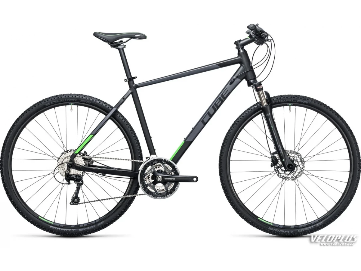 Bike Cube Cross black flashgreen 62cm