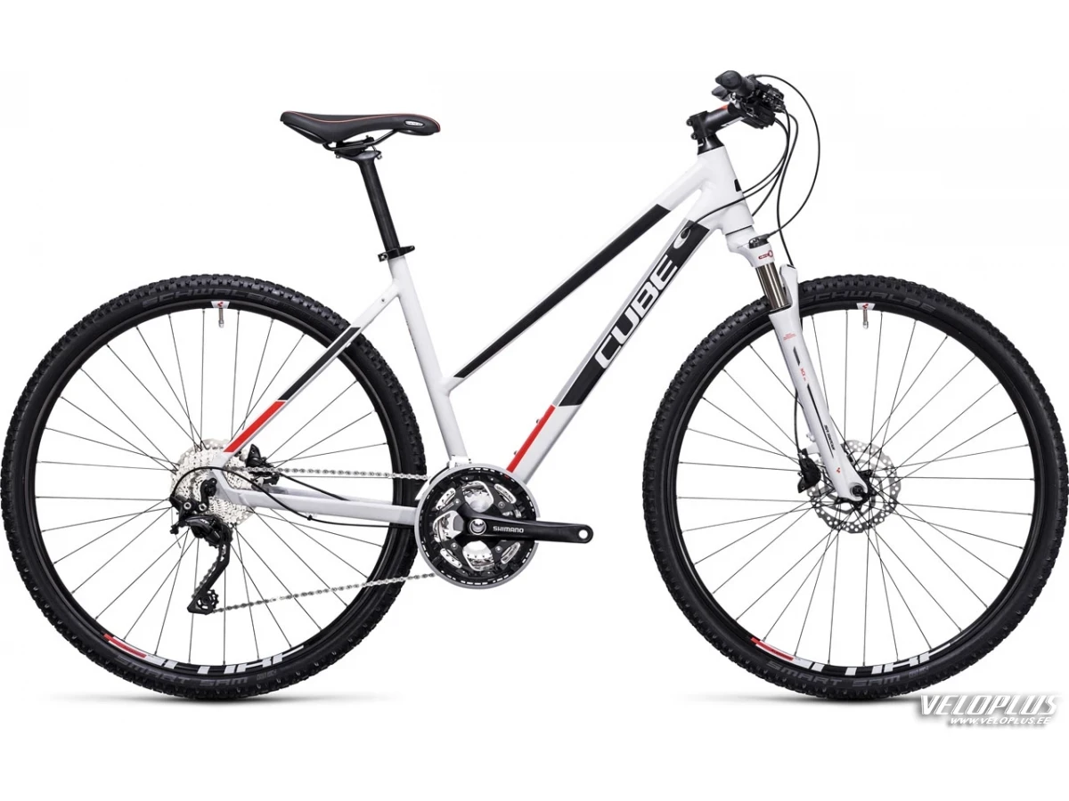 Bike Cube Cross white-flashred trapeze 50 cm