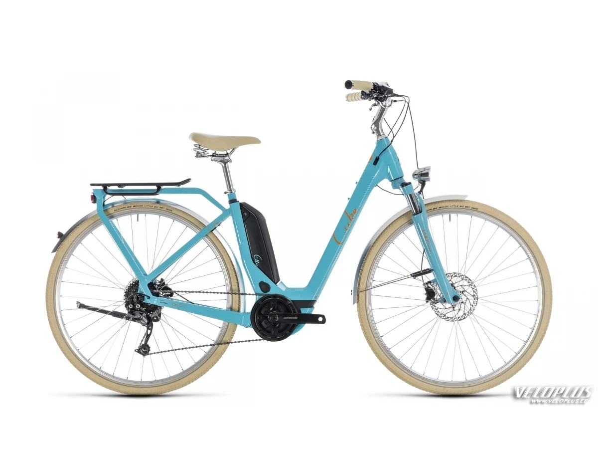 Elektriratas Cube Elly Ride Hybrid 400 sinine-oranž Easy Entry 50 cm