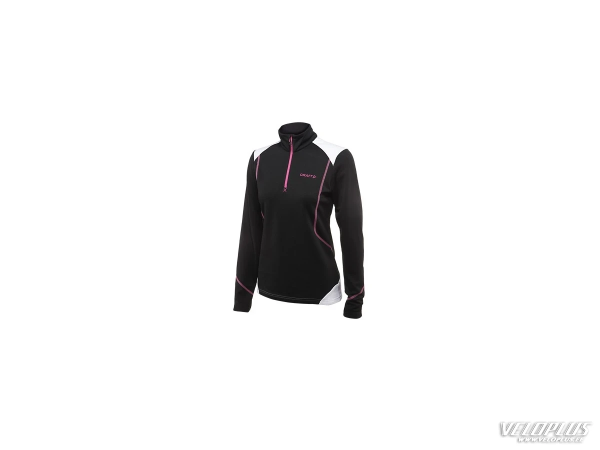Shirt Craft half zip black-white-fuchsia woman L