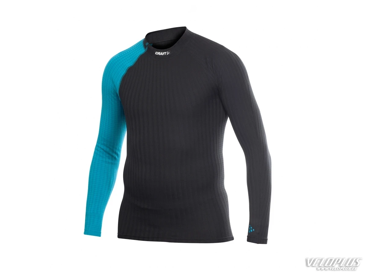 Undershirt Craft Active Full Crewneck men long black/blue 2XL