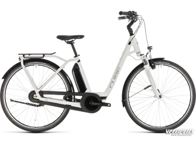 Elektriratas Cube Town Hybrid Pro 400 valge-hõbe Easy Entry 46 cm