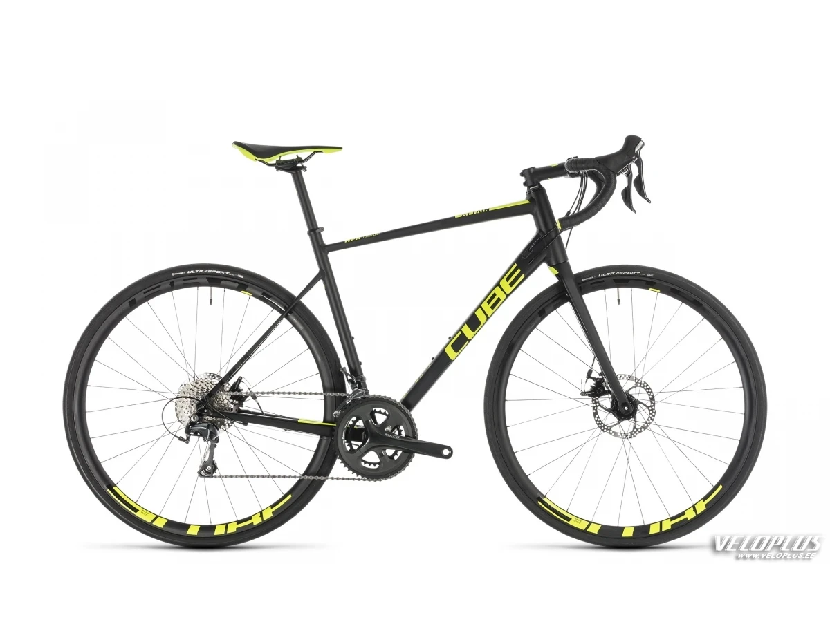 Bike Cube Attain Race Disc black-n-flashyellow 58 cm