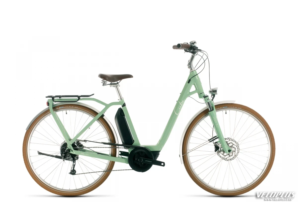 Ratas Cube Ella Ride Hybrid 500 roheline-valge Lady EE 50cm