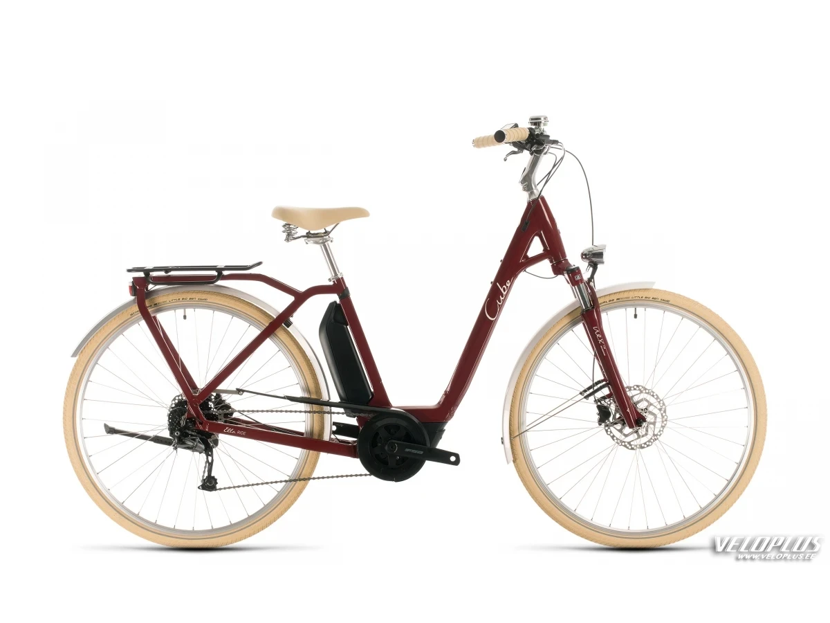 Ratas Cube Ella Ride Hybrid 500 punane-valge Lady EE 46cm
