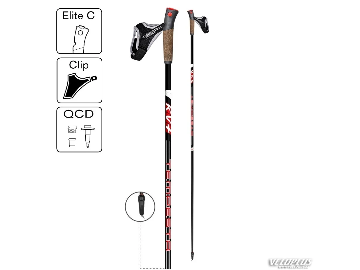 (Roller) ski poles KV+ TEMPESTA CLIP QCD 175cm 90% carbon