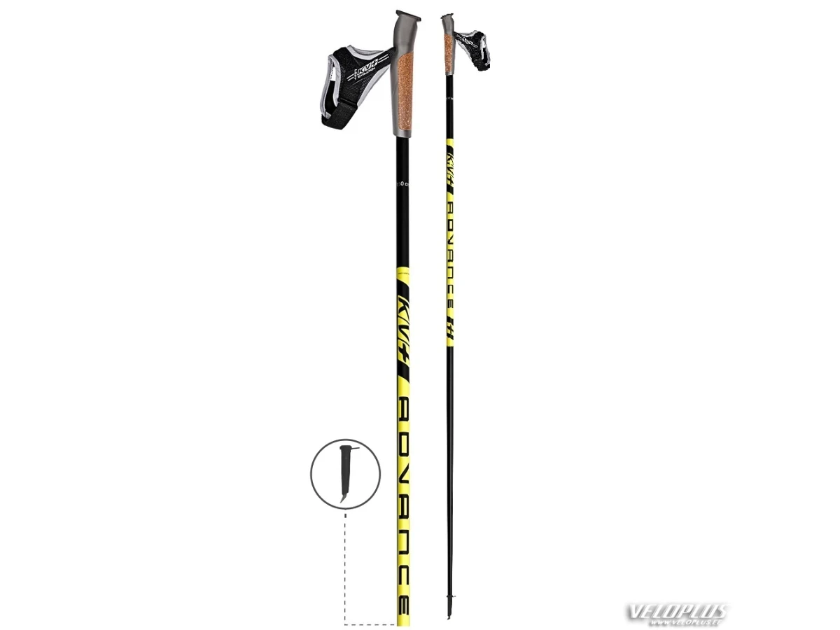 Rollerski poles KV+ ADVANCE CLIP 140cm 50% carbon