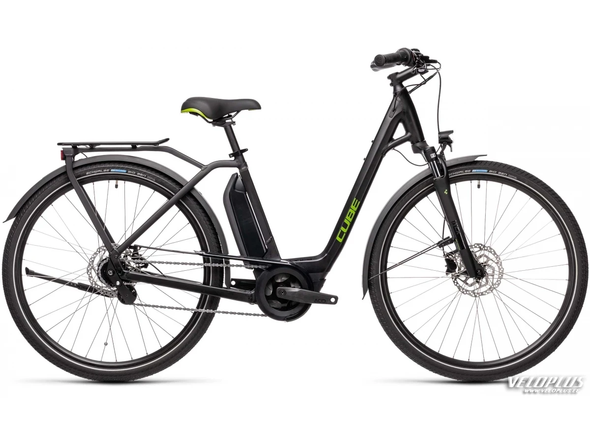 Bike Cube Town Hybrid ONE 400 black-green Easy Entry 50 cm / S
