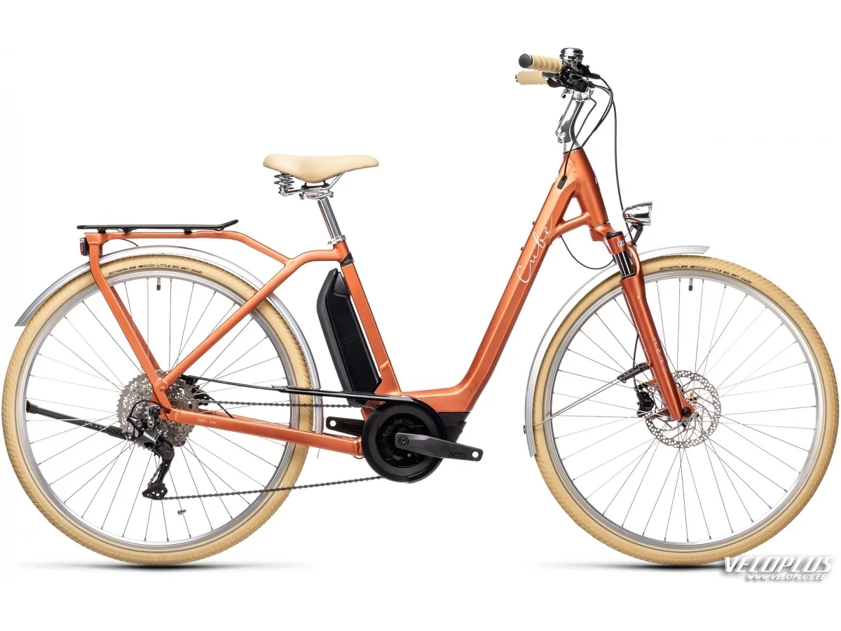 Ratas Cube Ella Ride Hybrid 500 punane-hall Easy Entry 50 cm / S