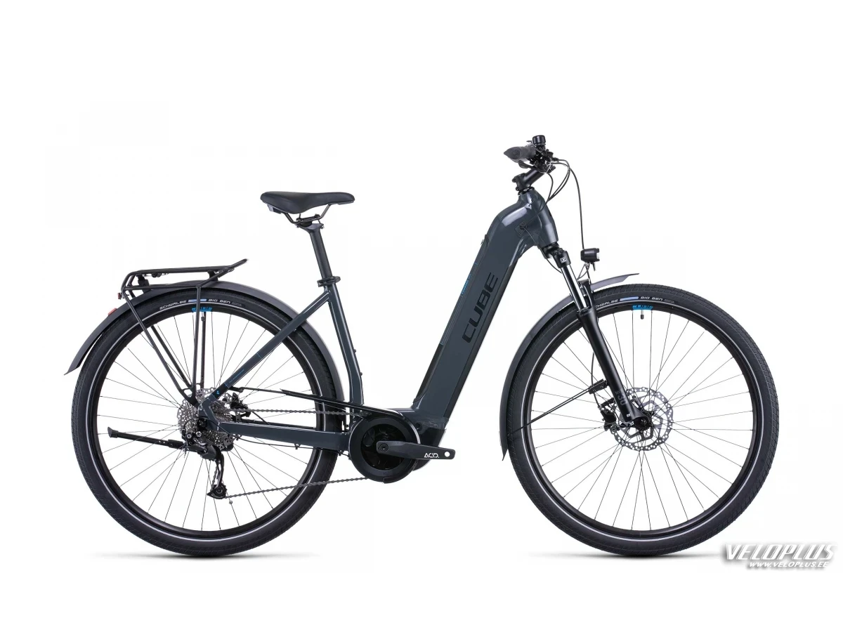 Ratas Cube Touring Hybrid ONE 625 grey´n´blue Easy Entry 50 cm / S