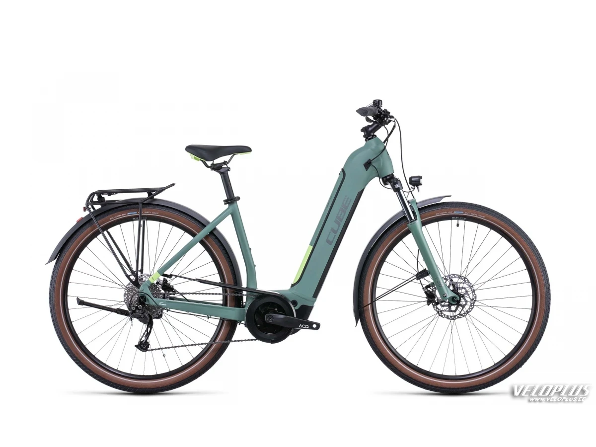 Ratas Cube Touring Hybrid ONE 400 green´n´sharpgreen Easy Entry 54 cm / M