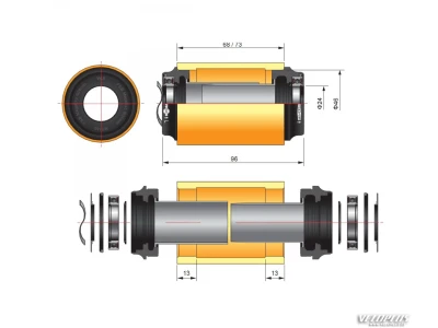 Keskjooksu adapter FSA PF30 for M/Exo MTB CFMM3-46/68/Di2