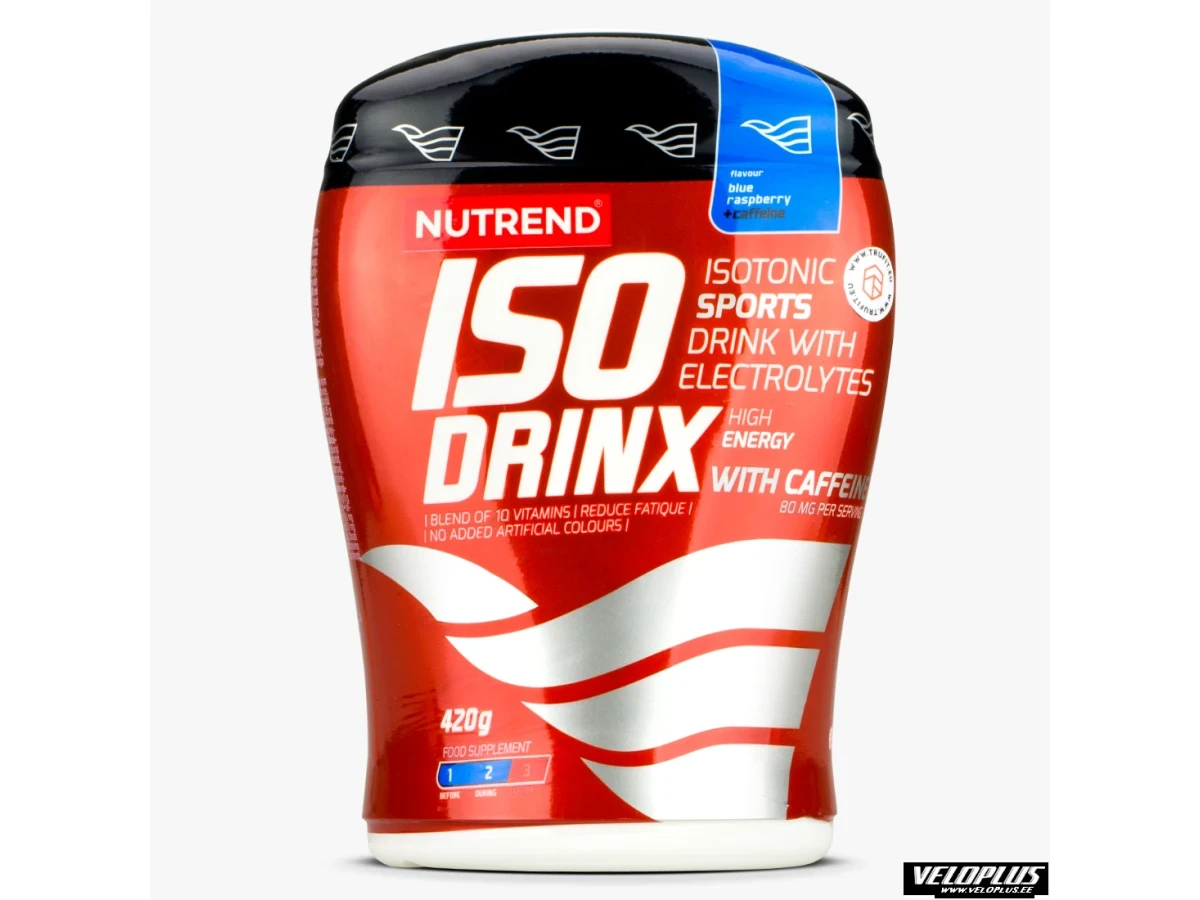 Joogipulber NUTREND Isodrinx 420g vaarikas+koffeiin