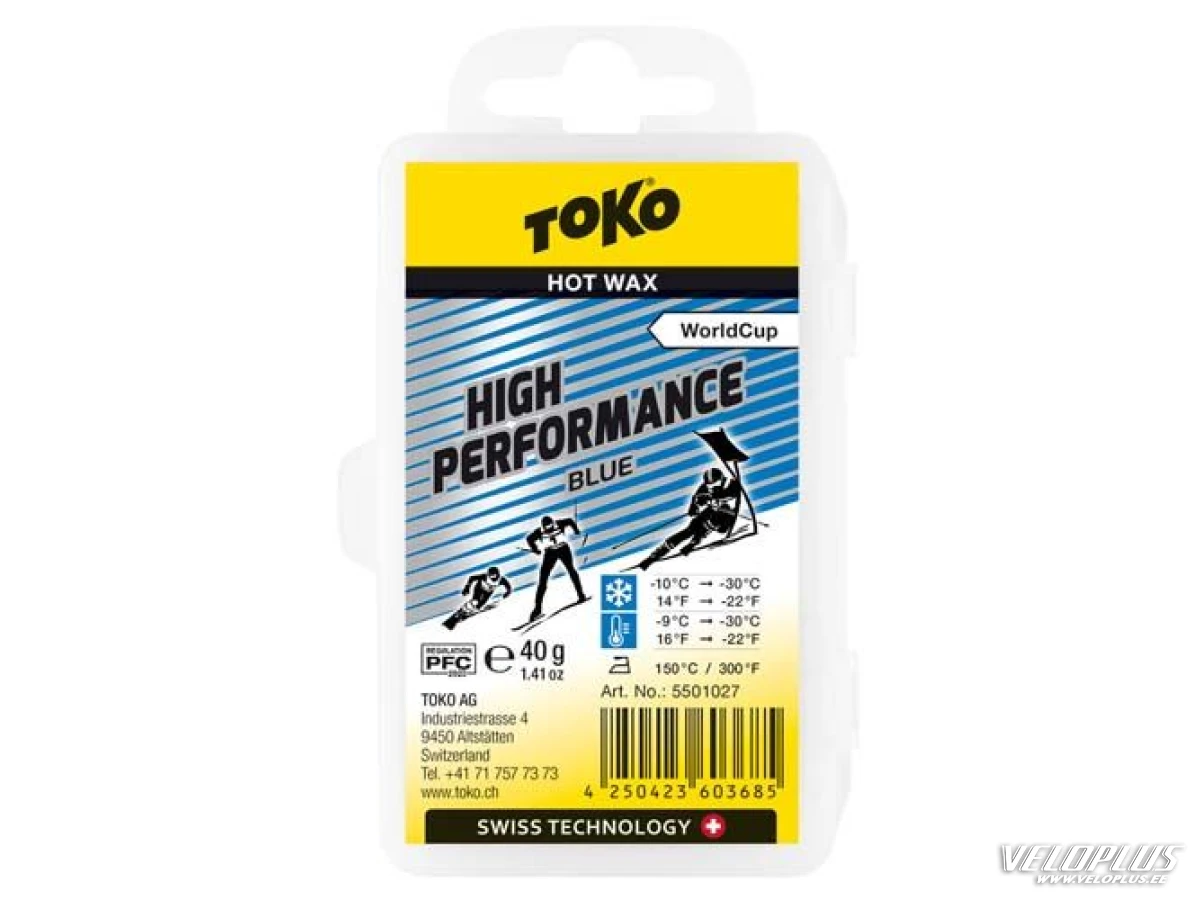 Смазка для скольжения TOKO HIGH PERFORMANCE BLUE 40г