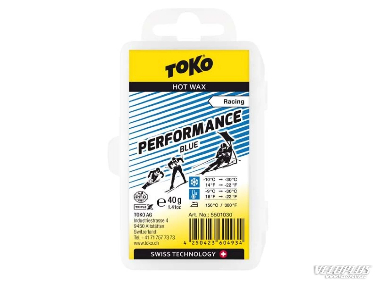 Slīdēšanas vasks TOKO PERFORMANCE BLUE -9…-30°C 40g