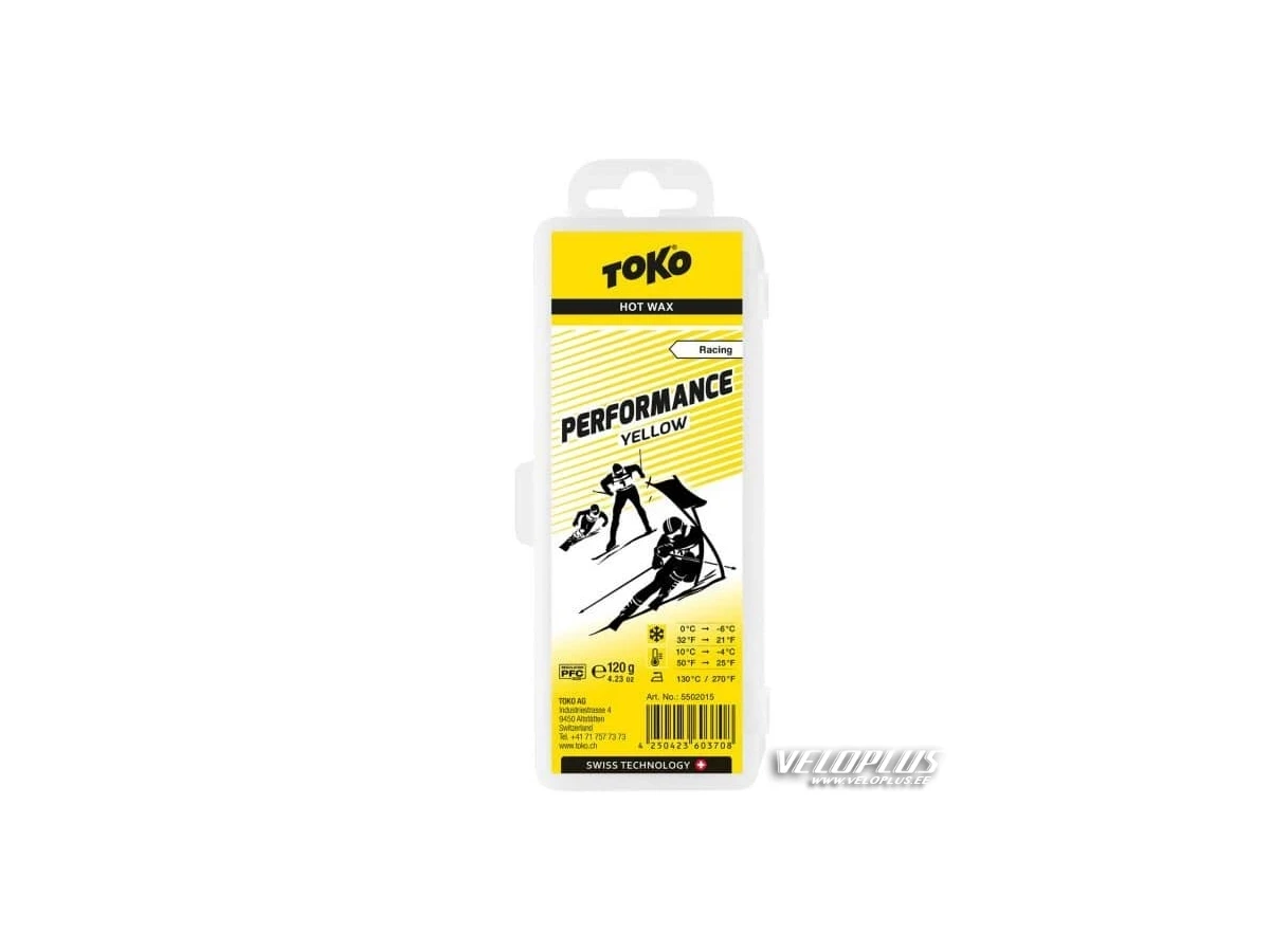 Suusamääre TOKO PERFORMANCE YELLOW kollane +10...-4*C 120g