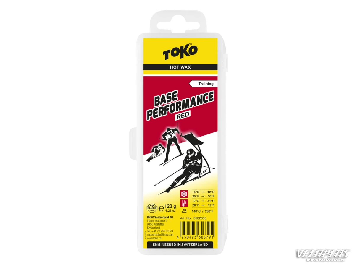 Slīdēšanas vasks TOKO BASE PERFORMANCE sarkans -2…-11°C 120g