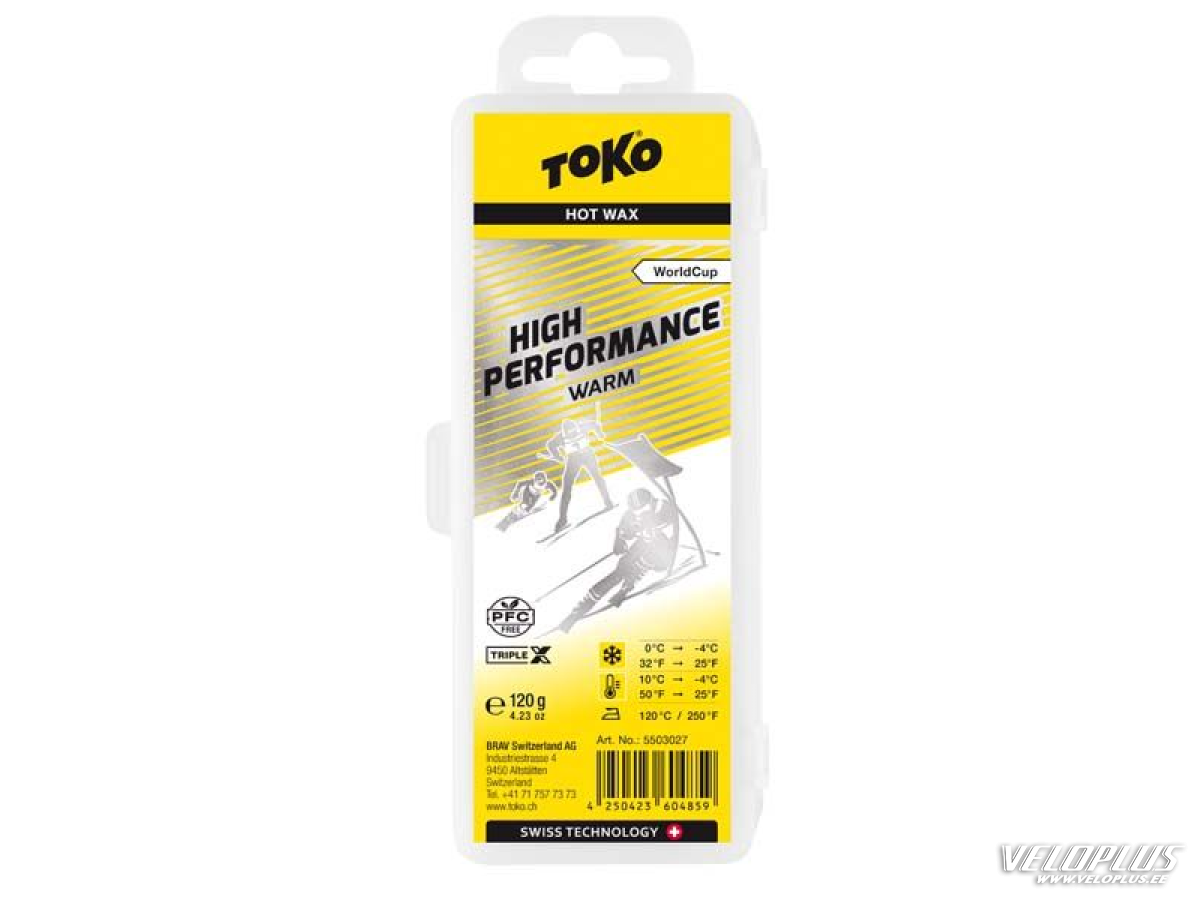 Suusamääre TOKO WC HIGH PERFORMANCE WARM kollane +10°...-4°C 120g