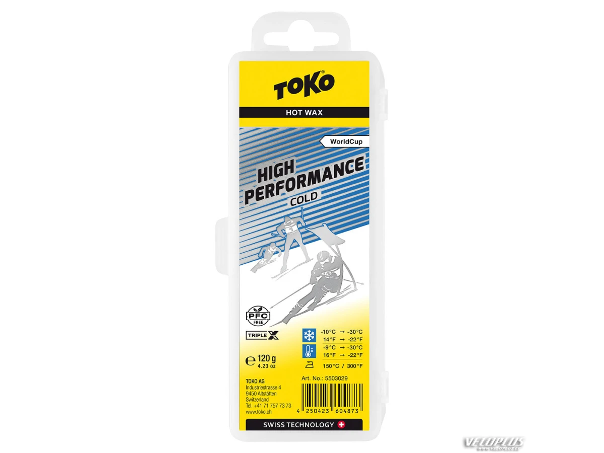 TOKO WC HIGH PERFORMANCE COLD blue hot wax -10...-20°C 120g