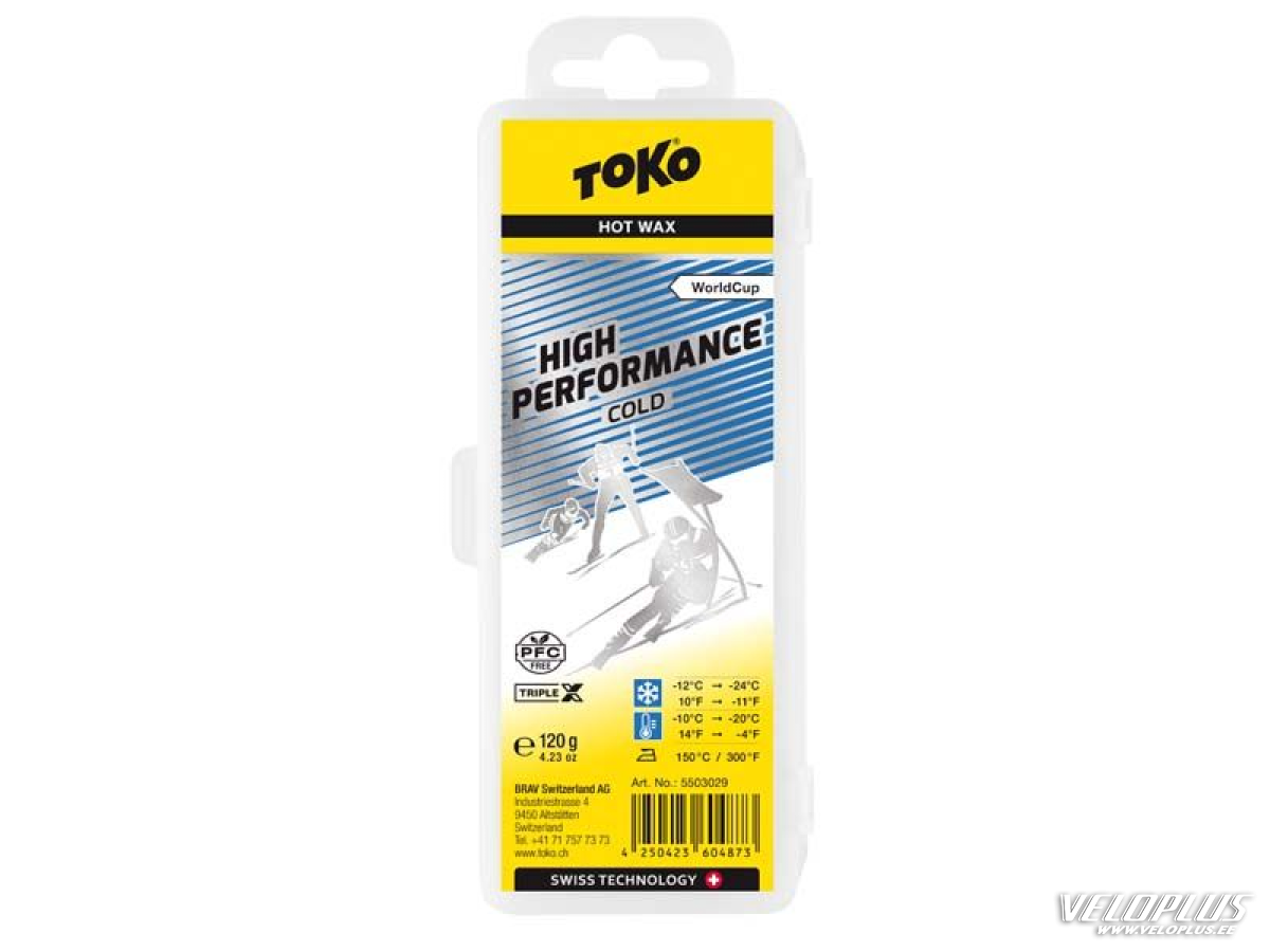 TOKO WC HIGH PERFORMANCE COLD blue hot wax -10...-20°C 120g