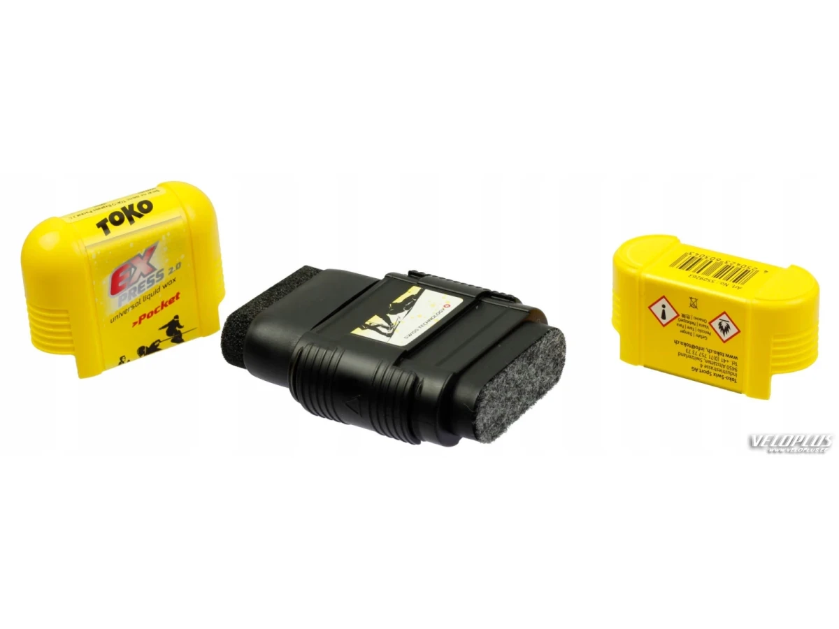 Greitas slidžių tepalas TOKO EXPRESS 2.0 GRIP & GLIDE Pocket 100ml su kempinėle ir veltiniu