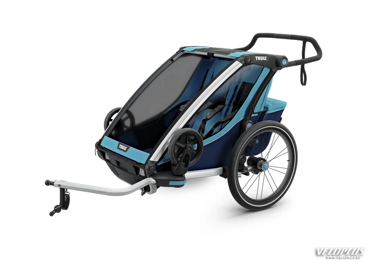Lastekäru kahele lapsele THULE Chariot Cross 2 (Double), Thule Blue/Poseidon