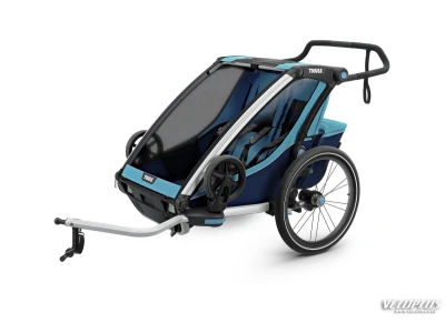 Lastekäru kahele lapsele THULE Chariot Cross 2 (Double), Thule Blue/Poseidon